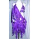Abito da latino donna, realizzato in lycra viola, perfetto per gare ed esibizioni di ballo latino